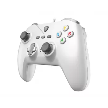Comando de jogos USB MSI FORCE GC200 WHITE — design ergonómico, ligação com fios
