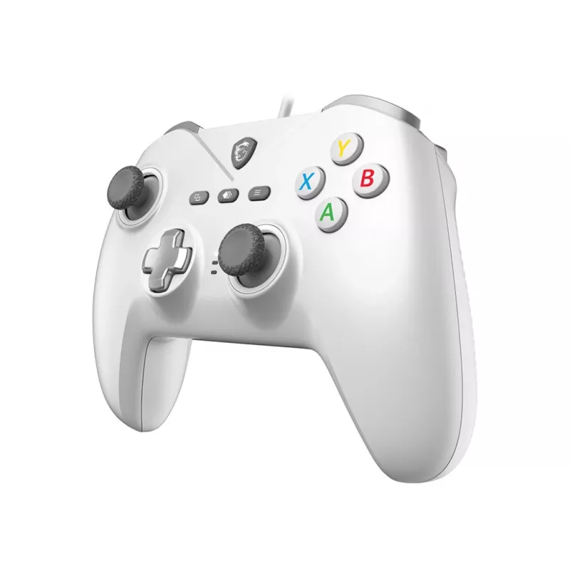 Comando de jogos USB MSI FORCE GC200 WHITE — design ergonómico, ligação com fios