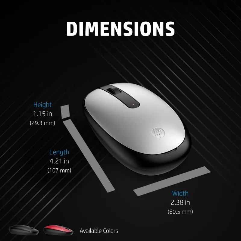 Rato HP 240 preto Bluetooth, ambidestro, ótico, Bluetooth, 1600 DPI, preto