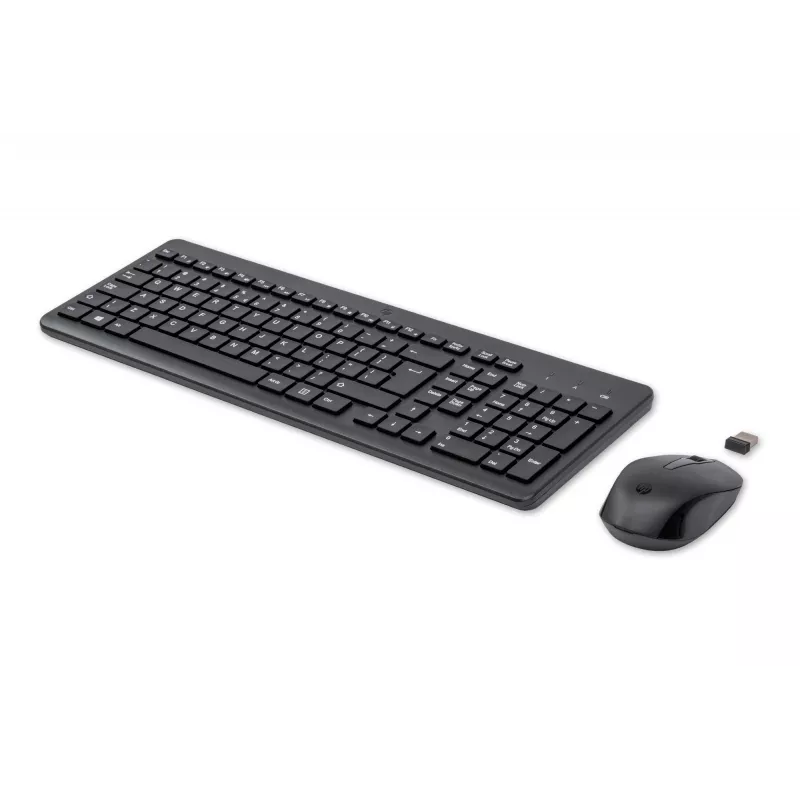Conjunto de rato e teclado sem fios HP 330, tamanho completo (100 %), sem fios, RF Wireless, QWERTY, preto, rato incluído