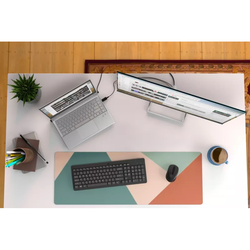 Conjunto de rato e teclado sem fios HP 330, tamanho completo (100 %), sem fios, RF Wireless, QWERTY, preto, rato incluído
