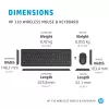 Conjunto de rato e teclado sem fios HP 330, tamanho completo (100 %), sem fios, RF Wireless, QWERTY, preto, rato incluído