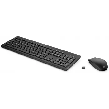 Conjunto de rato e teclado sem fios HP 230, tamanho completo (100%), sem fios, RF Wireless, membrana, preto, rato incluído