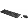 Conjunto de rato e teclado sem fios HP 230, tamanho completo (100%), sem fios, RF Wireless, membrana, preto, rato incluído