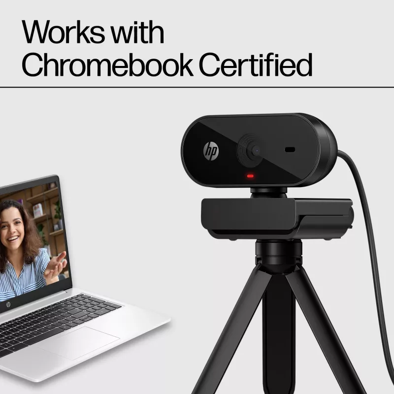 Webcam HP 320 FHD, 1920 x 1080 píxeis, Full HD, 30 fps, casa, USB, preto