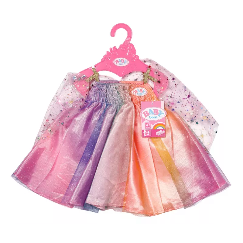 Camisa de noite para bonecas ZAPF BABY born Rainbow para 3–12 anos, têxtil, multicolor, dobrável