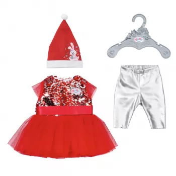 Vestido para bonecas ZAPF BABY born Xmas Dress para bonecas de 43 cm, têxtil, multicolor, dobrável, idade 3–12