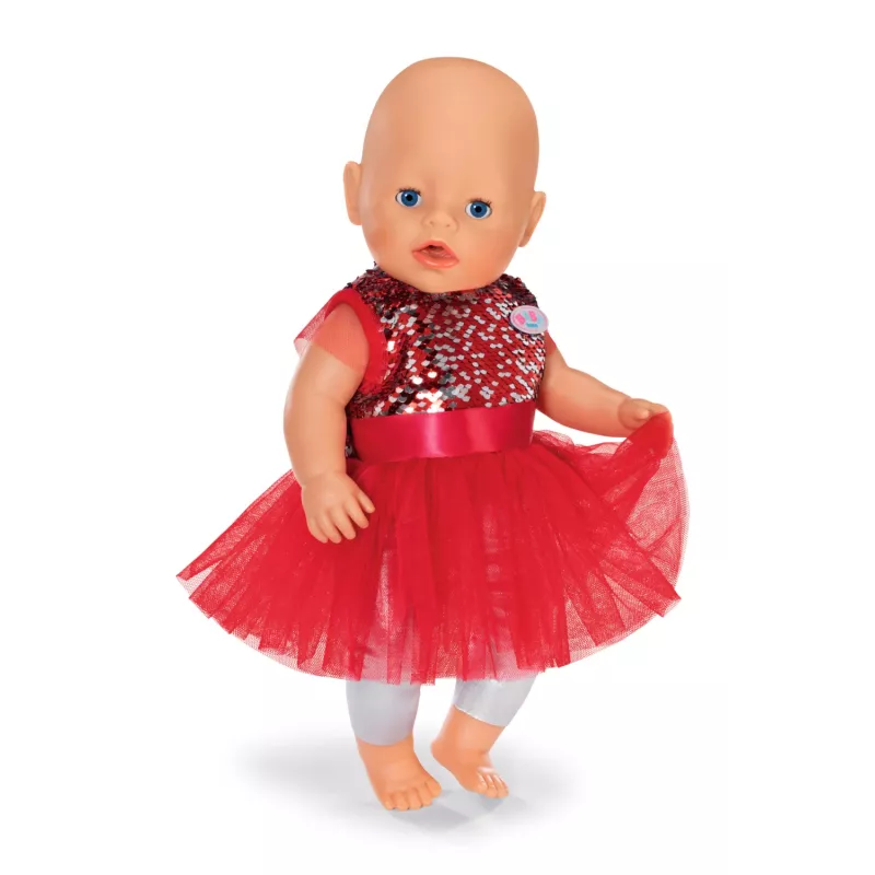 Zapf Creation BABY born vestido de Natal 836118 para bonecas até 43 cm, com leggings, sapatos e gorro de Natal, a partir dos 3 anos