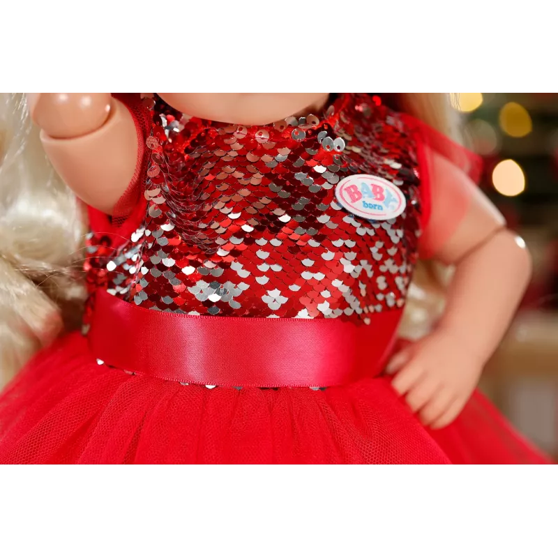 Zapf Creation BABY born vestido de Natal 836118 para bonecas até 43 cm, com leggings, sapatos e gorro de Natal, a partir dos 3 anos