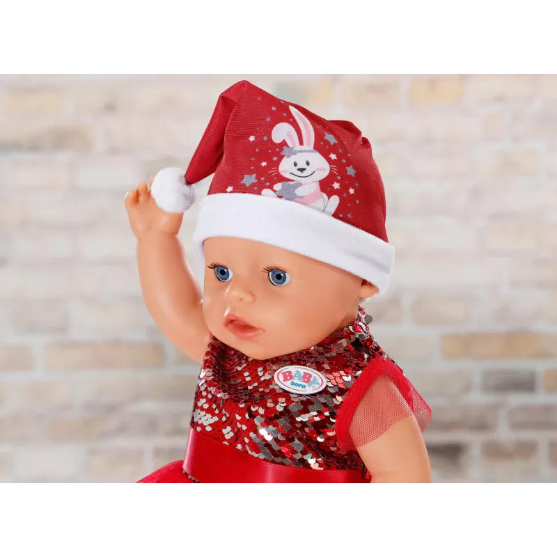 Zapf Creation BABY born vestido de Natal 836118 para bonecas até 43 cm, com leggings, sapatos e gorro de Natal, a partir dos 3 anos