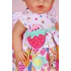 Vestido para bonecas ZAPF BABY born Kleid Früchte para bonecas de 43 cm, multicolor, dobrável, idade 3+