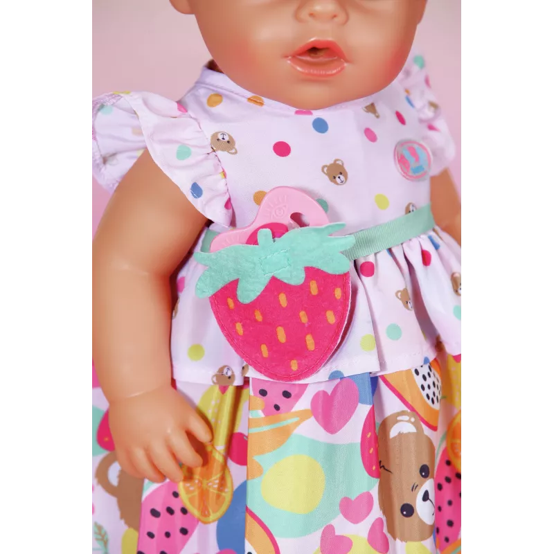 Vestido para bonecas ZAPF BABY born Kleid Früchte para bonecas de 43 cm, multicolor, dobrável, idade 3+