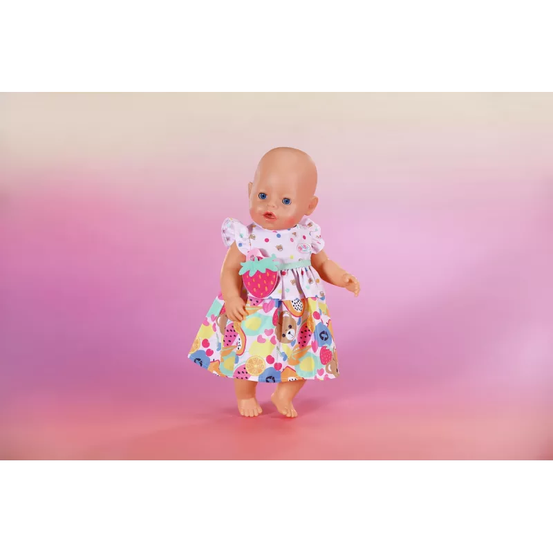Vestido para bonecas ZAPF BABY born Kleid Früchte para bonecas de 43 cm, multicolor, dobrável, idade 3+