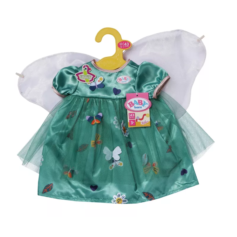 Vestido para bonecas ZAPF BABY born Feenkleid com asas para bonecas de 43 cm, multicolor, dobrável, para crianças a partir de 3 anos