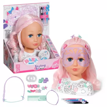 Cabeça de styling BABY born Artist, cabeça de boneca para maquilhagem/styling, feminino, 3 ano(s), multicolor