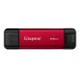 SSD externo Kingston 512 GB Dual USB-A/USB-C portátil, USB 3.2 Gen 2, leitura 1050 MB/s, escrita 950 MB/s, preto/vermelho