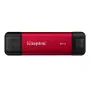 SSD externo Kingston 2 TB Dual USB-A/USB-C, USB 3.2 Gen 2, leitura 1050 MB/s, escrita 950 MB/s, preto/vermelho