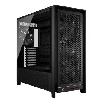 Caixa PC midi tower CORSAIR FRAME 5000D RS — preto, suporte ATX/EATX, 3 ventoinhas frontais de 140 mm, vidro temperado, 250×556×542 mm