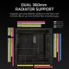 Caixa PC midi tower CORSAIR FRAME 5000D RS — preto, suporte ATX/EATX, 3 ventoinhas frontais de 140 mm, vidro temperado, 250×556×542 mm