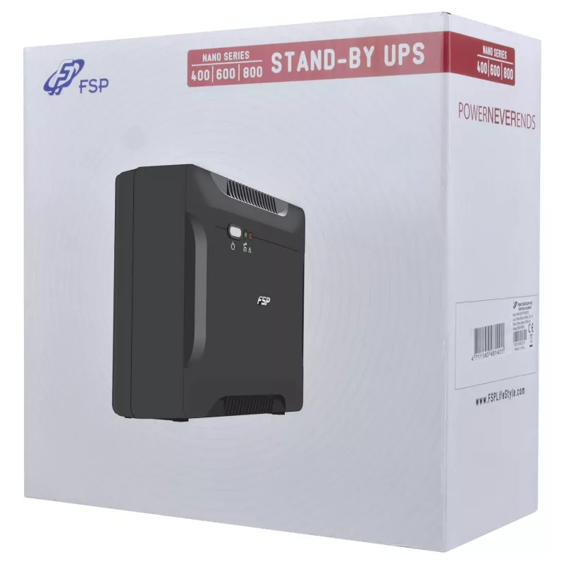 UPS FSP Nano 600 (Fonte de alimentação ininterrupta) Standby (Offline) 0,6 kVA 360 W 2 saídas AC