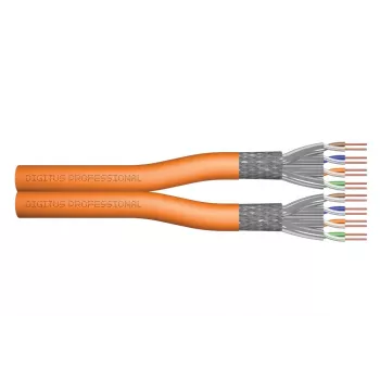 Cabo de instalação DIGITUS - Cat 7 - S/FTP - AWG 23/1 - Duplex - 100 m - laranja