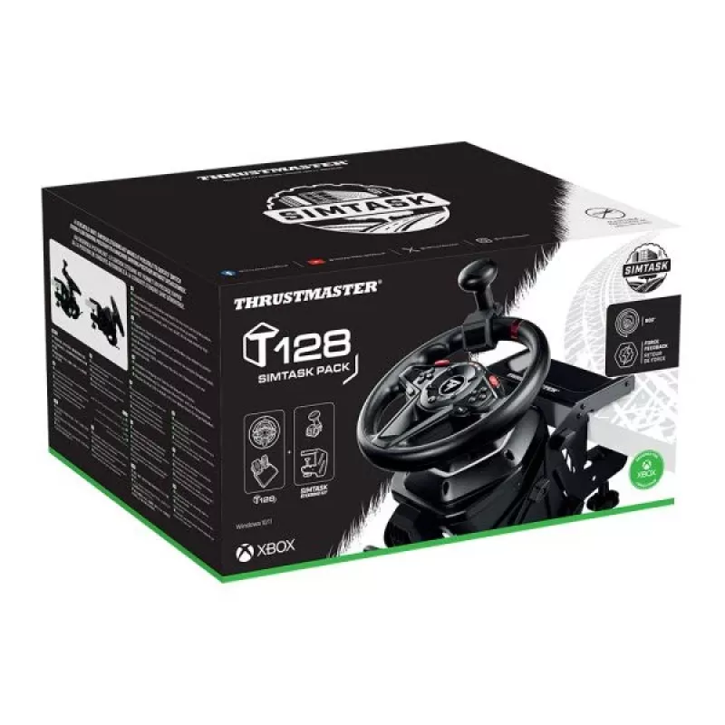 Thrustmaster T128 Volante USB Preto + Pedais Analógicos PC, Xbox One, Xbox Series S, Xbox Series X