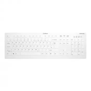 Contour Design Active Key Contour QuickClean Teclado médico Tampa removível Full-Size Sem fios Branco DE C8112