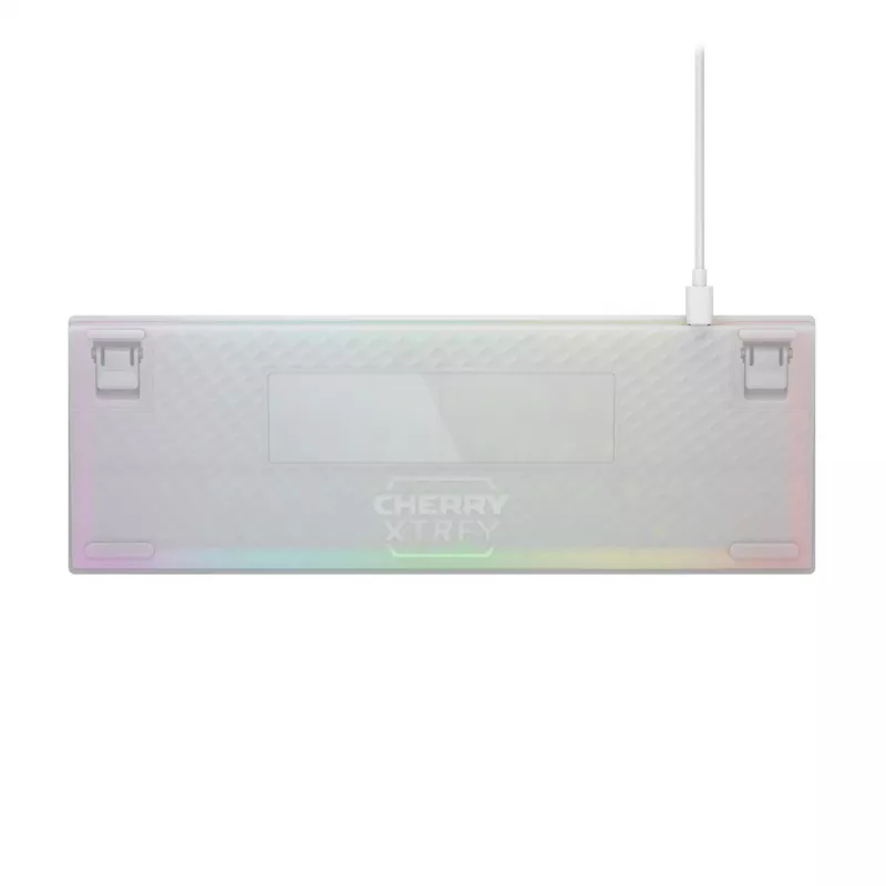 CHERRY XTRFY K5V2 RGB teclado gaming mecânico com fios compacto 65 %, CHERRY MX2A Red, layout alemão QWERTZ, branco