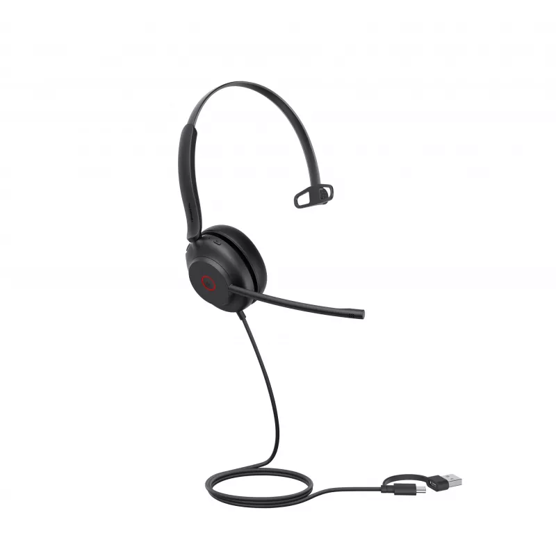Headset Yealink UH35 Mono UC USB-C/A, com fios, 20–20000 Hz, chamadas/música, 96,5 g, headset, preto
