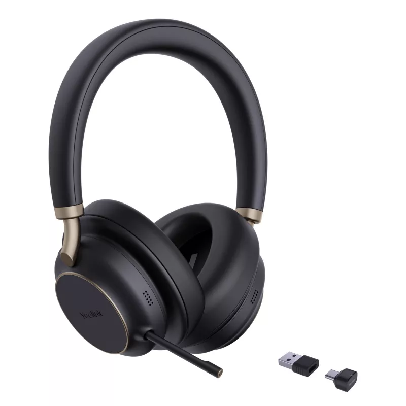 Headset Yealink BH76 Plus UC preto USB-C/A