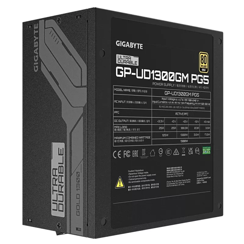 Fonte de alimentação GIGABYTE UD1300GM PG5 1300 W 20+4 pin ATX ATX preto