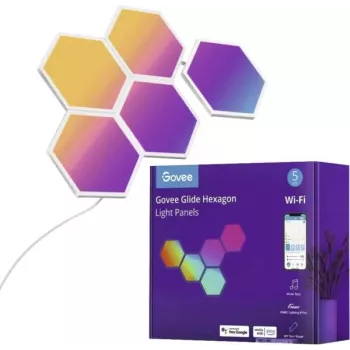 Painéis de luz LED Govee B6061 pack de 5 mudança de cor RGB – iluminação de parede decorativa modular