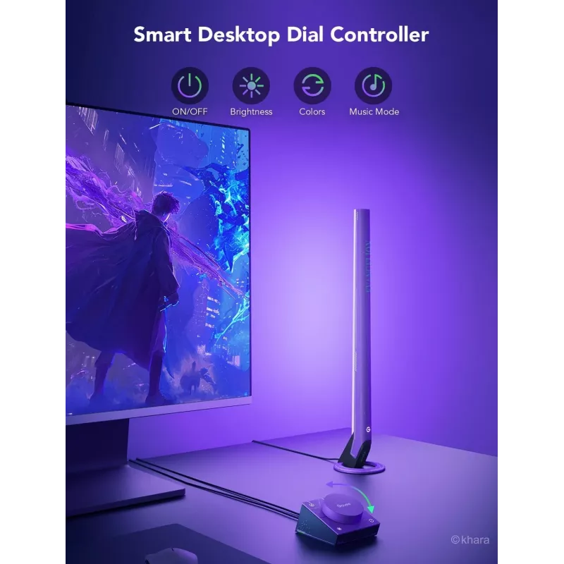 Conjunto de iluminação inteligente Govee H6047, Wi‑Fi/Bluetooth, 12V 24W, preto, 5 unid.