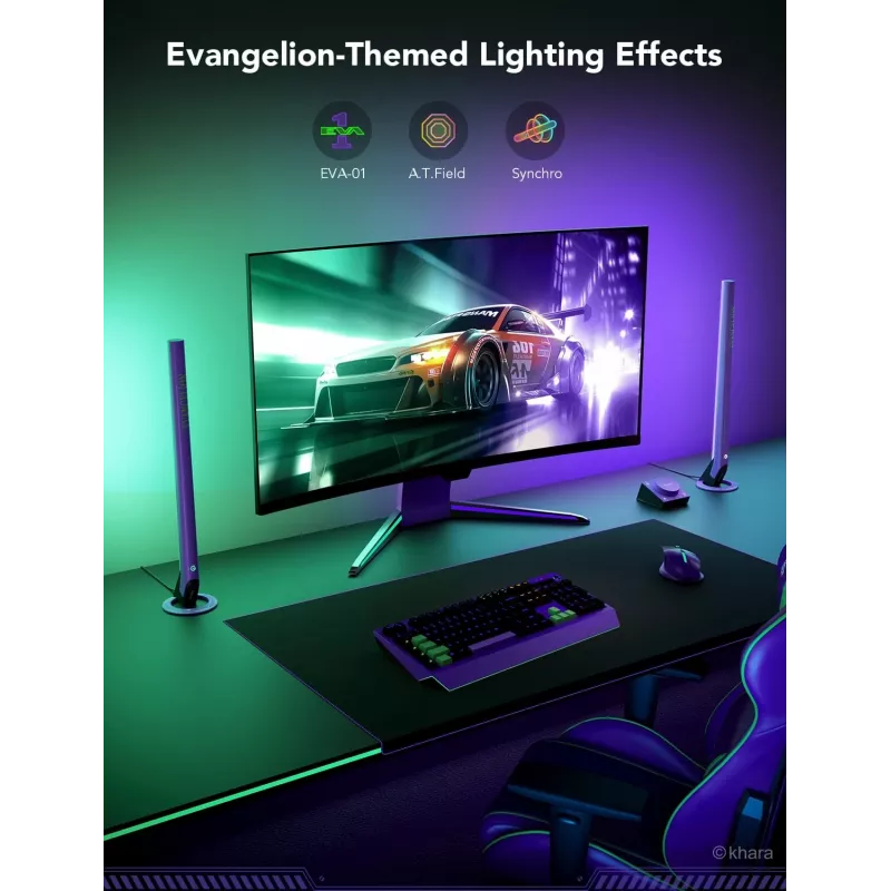 Conjunto de iluminação inteligente Govee H6047, Wi‑Fi/Bluetooth, 12V 24W, preto, 5 unid.