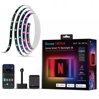 Fita LED inteligente Govee H6098 — Wi‑Fi/Bluetooth, preto, 2 kWh/1000h, classe energética G