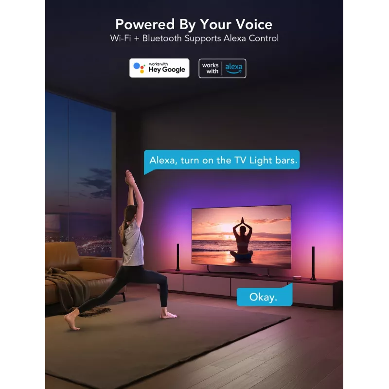 Barras de luz para TV Govee H6046 | Iluminação LED | RGBIC, WLAN 2.4GHz, Bluetooth