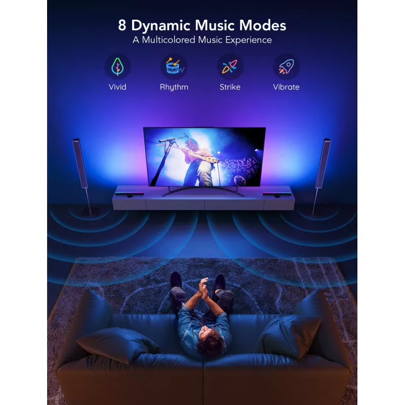Barras de luz para TV Govee H6046 | Iluminação LED | RGBIC, WLAN 2.4GHz, Bluetooth