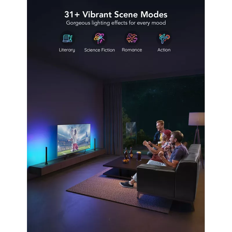 Barras de luz para TV Govee H6046 | Iluminação LED | RGBIC, WLAN 2.4GHz, Bluetooth