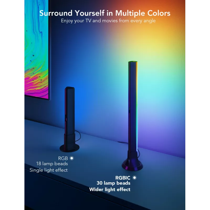 Barras de luz para TV Govee H6046 | Iluminação LED | RGBIC, WLAN 2.4GHz, Bluetooth
