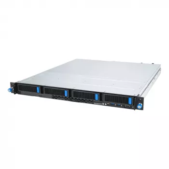 Servidor Rack ASUS RS300-E12-RS4, 1U, Intel C262, LGA1700, Xeon E-2400, 4x baías hot-swap de 3,5 polegadas, fonte de alimentação 450W, DDR5 UDIMM até 128 GB