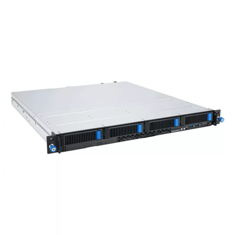 Servidor Rack ASUS RS300-E12-RS4, 1U, Intel C262, LGA1700, Xeon E-2400, 4x baías hot-swap de 3,5 polegadas, fonte de alimentação 450W, DDR5 UDIMM até 128 GB