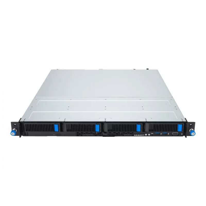 Servidor Rack ASUS RS300-E12-RS4, 1U, Intel C262, LGA1700, Xeon E-2400, 4x baías hot-swap de 3,5 polegadas, fonte de alimentação 450W, DDR5 UDIMM até 128 GB