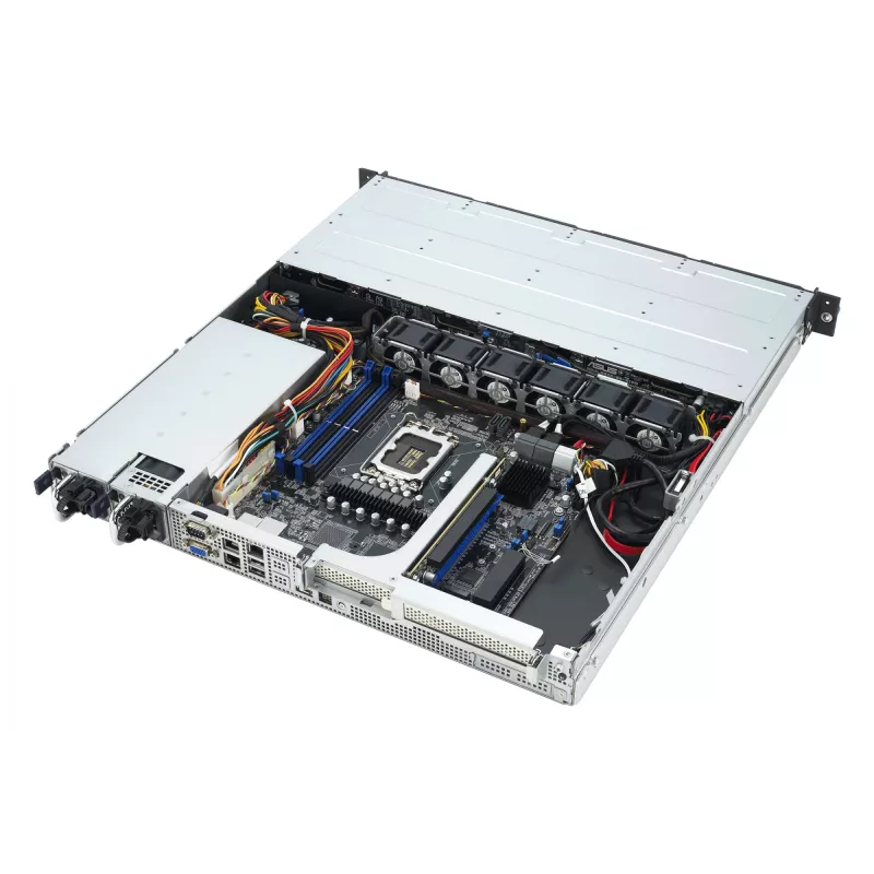 Servidor Rack ASUS RS300-E12-RS4, 1U, Intel C262, LGA1700, Xeon E-2400, 4x baías hot-swap de 3,5 polegadas, fonte de alimentação 450W, DDR5 UDIMM até 128 GB