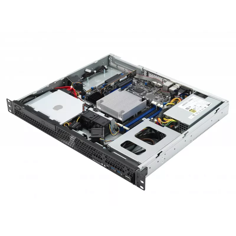 Servidor Rack ASUS RS100-E11-PI2, Intel C252, LGA 1200, 1U, 4 DIMM, DDR4 até 128 GB, fonte de alimentação 350 W, 2x RJ-45, M.2
