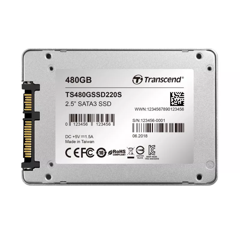 Disco SSD Transcend 480 GB 2,5 polegadas SATA III TS480GSSD220S