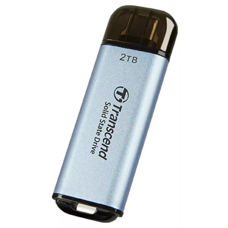 SSD portátil Transcend Esd300c - 2TB - USB Type-C - 3D NAND Flash - azul-céu