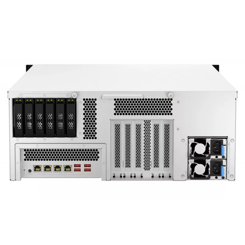 QNAP TS-H3087XU-RP NAS Rack (4U) Intel Xeon E E-2378 64 GB DDR4 0 TB QuTS hero Black, branco