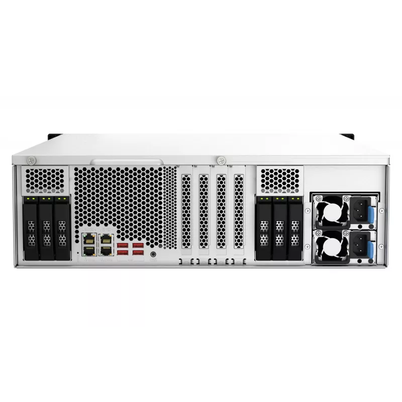QNAP TS-H2287XU-RP NAS Rack (3U) Intel Xeon E E-2378 64 GB DDR4 0 TB QuTS hero Black, branco