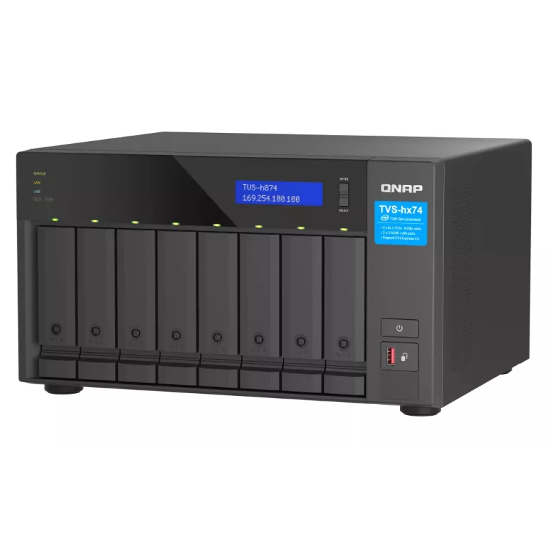 QNAP TVS-h874X NAS Tower Intel® Core™ i9 64 GB DDR4 0 TB QuTS hero Black
