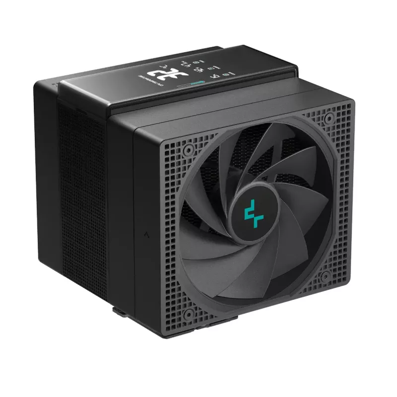 Dissipador de ar DeepCool ASSASSIN IV VC VISION — ventoinha dupla 120/140 mm, 300 W TDP, 7 heatpipes, compatível LGA115x/LGA1200/LGA1700/LGA20xx, preto